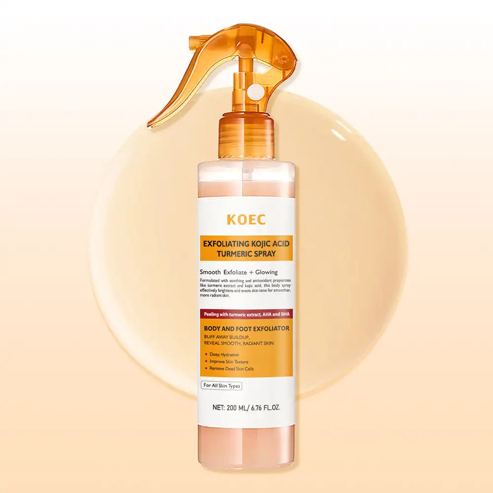 200ml KOEC Kojic Acid Turmeric Exfoliating Spray Soothing Glowing Hydrating Remove Dead Cells Improve Skin Texture Cleanse Pores